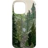 Pine Tree Stained Glass Mosaic Landscape Custodia per iPhone 14 Pro Max Paesaggio montano della foresta di pino verde salvia di vetro
