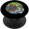 Lake Life Bass Fishing Bear Tackle Box C Orso Pesca Bass Boat Lago Pescatore Cartoon Outdoor Art PopSockets PopGrip Adesivo