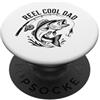 Hook Line Fatherhood Divertente mulinello fresco pescatore papà basso silhouette pesca opera d'arte PopSockets PopGrip Adesivo