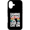 Retro Sunset Gamer Dad Gaming Custodia per iPhone 17 Gioco retrò gatto papà gioco su gatto su