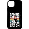 Retro Sunset Gamer Dad Gaming Custodia per iPhone 15 Plus Gioco retrò gatto papà gioco su gatto su
