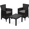 PROGARDEN - Set da giardino Forest 3 Pezzi Antracite Linea Rattan