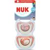 Nuk Star night & day - Ciuccio per neonati, 0-6 mesi, ciucci fosforescenti, silicone senza BPA, gatto rosa, 2 pezzi