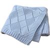 Surwin Coperta Bimbo in Maglia per Bambino, Surwin Baby Copertina Neonato Multiuso in Cotone Biologico per Carrozzina Culla Lettino Passeggino (80x100cm,Cielo blu)