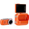 Plyisty Action Cam 4K con Foto da 48MP per Vlog, Corsa e Ciclismo — Mini Sports Cam Magnetica con WiFi e Touchscreen Ribaltabile da 2,0" per Riprese POV (ORANGE)