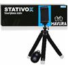 MAVURA Treppiede universale per smartphone, flessibile, fotocamera a tre zampe, treppiede, con telecomando Bluetooth