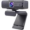 MOOILKO Webcam 1080p Cover Auto Focus Web Camera con microfono for videochiamate da computer for conferenze, streaming live, registrazione Lavoro d'ufficio