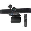 MOOILKO Webcam EPTZ 4K 8MP con inquadratura automatica for PC USB microfoni e altoparlante Zoom digitale 5X Web cam 120° FOV Lavoro d'ufficio(4K EPTZ 4x Zoom)