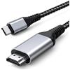 HOPLAZA Cavo da USB C a HDMI per casa e ufficio, 6,6 m (4K a 60 Hz), cavo Thunderbolt 4/3 a HDMI compatibile con iPhone 17/16 Pro/Max, MacBook Pro/Air, iPad Pro, Surface Book 2, Galaxy S24