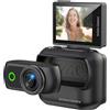 Plyisty Mini Action Camera 4K con Touch Screen Ribaltabile, Fotocamera Magnetica WiFi con Pollice con Doppia Batteria, Videocamera POV Vlog Indossabile per Viaggi, Ciclismo, Sci (BLACK)