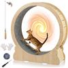 SOARS Ruota per Esercizi per Gatti 106 cm in Legno, Tapis Roulant per Gatti con Tappeto Staccabile e Bacchetta per Gatti，Ruota Corsa Allenamento Interno Silenziosa