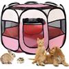 BRIMOREA box per cuccioli, 74 x 74 x 43 cm, pieghevole, per casa, recinto per gatti, conigli, interni ed esterni (rosa)