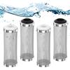 Heqishun Filtro per Acquario in Acciaio Inossidabile da 4 Pezzi, Protezione in Rete con Filtro a Rete per Gamberi Protezione per Filtro da Pesce per Acquari, 16 mm (2 Bianchi e 2 Neri)