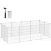 SONGMICS, LPI01W - Recinto fai da te per piccoli animali, ideale per cuccioli, conigli, porcellini d'India e altri animali di piccola taglia, in rete metallica, colore bianco