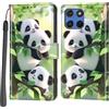 PHINIENLAND Cover per Motorola Moto G67 Power / G57 Power Case PU Pelle Custodia [Kickstand] [Chiusura magnetica] [Slot per Schede], Portafoglio Flip Custodia per Motorola Moto G100 2025 / G100S,Panda