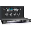 NICGIGA Switch Ethernet 48 Porte 2.5Gb Non Gestito con 24 Porte 2.5G + 24 Porte 1G, Switch di Rete NICGIGA 48 Porte 2.5Gbps, Plug & Play, Montaggio Desktop o Rack 19 Pollici.