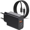 HNGLPOW Caricatore USB C da 45 W per Samsung Galaxy A56 5G/S25 Ultra/S25 Plus/S24 FE/S24 Ultra/S23/S22 S21/Z Fold 6 7/Z Filp/A17 A36 A26 A16/A55 A25 A35 A53 iPhone 16 17 - Alimentatore caricatore rapido