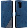 SONWO Cover per Oppo A74 4G / Oppo F19, Flip Caso in PU Pelle Case Cover Portafoglio Custodia per Oppo A74 4G / Oppo F19, [Kickstand] [Slot per Schede], Blu