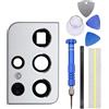 Double Sure Telaio di ricambio per fotocamera posteriore Samsung Galaxy S21 Ultra 5G, con cover in vetro per fotocamera e kit di strumenti di installazione, colore: Argento