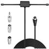 Kioylmo Antenna FM FM FM Radio Dab Antenna per impianto stereo, ricevitore AV con cavo coassiale da 3 m e 3 adattatori, interno a parete, antenna per Yamaha Denon Marantz Onkyo, sintonizzatore amplificatore