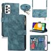 Cavor Cover Samsung A52/A52S con Cordino,Flip Leder Portafoglio Custodia in Pelle,[9 Porta Carte][Chiusura Magnetica],Custodia Libro Cover con Laccio per Samsung Galaxy A52/A52S 5G - Azzurro