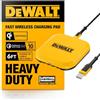 DEWALT Caricatore Wireless Heavy Duty, Base di Ricarica Rapida 10 W Compatibile iPhone 17/16/15/14/13 Pro Max Plus e Samsung Galaxy/AirPods, Cavo USB-C Rinforzato e Adattatore AC Quick Charge Inclusi