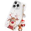 Yoedge Natale Cover per iPhone 12 mini 5,4 con Catena, Natalizia Braccialetto Custodia con Carino Disegni Cartoon Cervo, Sottile Silicone TPU Bumper Antiurto Protettiva Christmas Case, Bianca