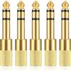 DGUSO Adattatore Jack 5 Pezzi Adattatore Jack Da Jack Da 6,35 Mm a Jack Da 3,5 Mm Adattatore Jack Cuffie Adattatore Jack Stereo per Tastiera Chitarra Cuffie Altoparlanti E Altro