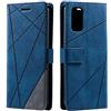 SONWO Cover per Realme 7 PRO, Flip Caso in PU Pelle Case Cover Portafoglio Custodia per Realme 7 PRO, [Kickstand] [Slot per Schede], Blu