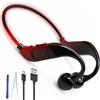 Synclum Cuffie per conduzione Ossea Bluetooth 5.4 Impermeabile IPX5 con memoria MP3 da 32 GB, Auricolari sportivi senza fili ad ascolto aperto con microfono, lunga durata e fascio luminoso per corsa e