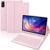 KTOITION Custodia per tastiera per Xiaomi Redmi Pad 2 11 pollici 2025, tastiera Bluetooth rimovibile wireless con cover protettiva a portafoglio, rosa