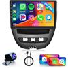 Hodozzy 2GB 64G Autoradio per Toyota Aygo/Peugeot 107/Citroen C1 2004-2014 Android Radio Wireless Carplay Android Auto, Stereo 10 Pollici Touch Screen 2 Din Radio Navigazione GPS WiFi Bluetooth FM/RDS Hodozzy
