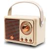 Leikurvo Mini Altoparlante Bluetooth Portatile: Altoparlante in Forma di Radio, Music Box Retrò, Box Bluetooth 5.0 Portatile per Ufficio/Camera/Soggiorno, Decorazione, Regalo di Compleanno, Beige