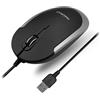 Macally Mouse cablato silenzioso - Mouse USB sottile e compatto per computer portatile/desktop Apple Mac o Windows, progettato con sensore ottico e interruttore DPI - Mouse