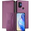 MOJIA Custodia per Motorola Moto G30/Moto G20/Moto G10, Resistente a Cadute e Graffi, Alta qualità PU Pelle Stile Portafoglio Cover Folio con Chiusura Magnetica. Dark Purple