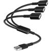Itramax Cavo Divisore USB 1 in 3 Uscite 0,3m, Cavo USB Maschio a Tripla Femmina, Adattatore di Estensione per Caricamento, USBA Splitter per Dati e Ricarica per TV, PC, Laptop, MacBook, Tastiera, PS5