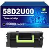KLXFJ 58D2U00 Cartuccia Di Toner (con Chip) Compatibile Per Lexmark MS823 MS825 MX822 MS725 MS826 MX725 MX826, 55000 Pagine,58D2U00-1 PACK