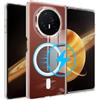 ZORSOME Compatibile con Honor Magic V3, compatibile con forte anello magnetico, trasparente, ultra sottile, rigido, policarbonato, resistente agli urti, copertura completa, trasparente