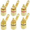 QUARKZMAN 6 Pcs Banana Jack, 4 x 4mm Pannello Montaggio Banana Femmina Pannello Socket Jack, 4mm Adattatore Binding Post per Banana Plug Connettori, Rosso&Nero