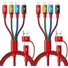 Minlu Cavo di Ricarica 6 in 1, Cavo USB Multi con Trasferimento Dati [2 pezzi 1,8 m] Cavo di Ricarica Rapido con Micro/Tipo C/Lightning per iPhone 17 16 15 14 13 12, Android Galaxy S25 S24 S23,Tablet