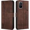 Bravoday Cover per OnePlus 8T / OnePlus 9R, Flip Custodia in Pelle PU con Slot per Schede, Portafoglio Custodia per OnePlus 8T / OnePlus 9R, Marrone