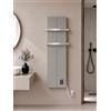 Finesa D scaldasalviette Elettrico Bagno 1000 x 408 cm,termoarredo Elettrico, termostato Digitale 400-1200 W, di Colore Grigio Metallizzato