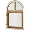 Loberon Zilvento Specchio - Forma a Finestra - Finitura Bianco Antico, Bianco Antico/Marrone