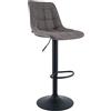 CLP Sgabello da Bar Mapun, Sgabello Regolabile in Altezza e Girevole a 360 Gradi, Imbottito, con Struttura in Metallo per Cucina, bancone, Colore:Grigio Scuro, Materiale:Stoffa