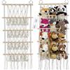 qimeyu Rete per Giocattoli di Peluche,Porta Peluches Cameretta,Contenitore per Peluche con 4 Strati,Rete Portaoggetti per Giocattoli Morbida con Nappe per Riporre Oggetti e Giocattolo Peluches