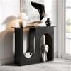 Tribesigns Tavolo da divano nero da 90 cm, sottile consolle dietro il divano con design arcuato, moderna console per ingresso, corridoio e soggiorno, facile da montare