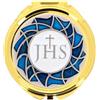 SHALOM - Teca in Metallo Dorato E Placca JHS. Dimensioni 1,5x6 Cm