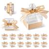 Dorunova Scatole Scatoline Portaconfetti per Bomboniere Scatola Porta Confetti Bomboniera Matrimonio (Modello A, Dorato,12Pieces)