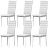 Blishom Set di 6 sedie da pranzo, sedie da tavolo in similpelle, moderne sedie da cucina a vista per sale da pranzo, studi e soggiorni. (Bianco, Set da 6)