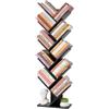 Hoctieon Libreria ad Albero 10 Livelli, Scaffale Autoportante da Pavimento, Organizzatore per Libri con Sistema Archiviatura per Casa, Ufficio, Soggiorno, Camera da Letto,Nero